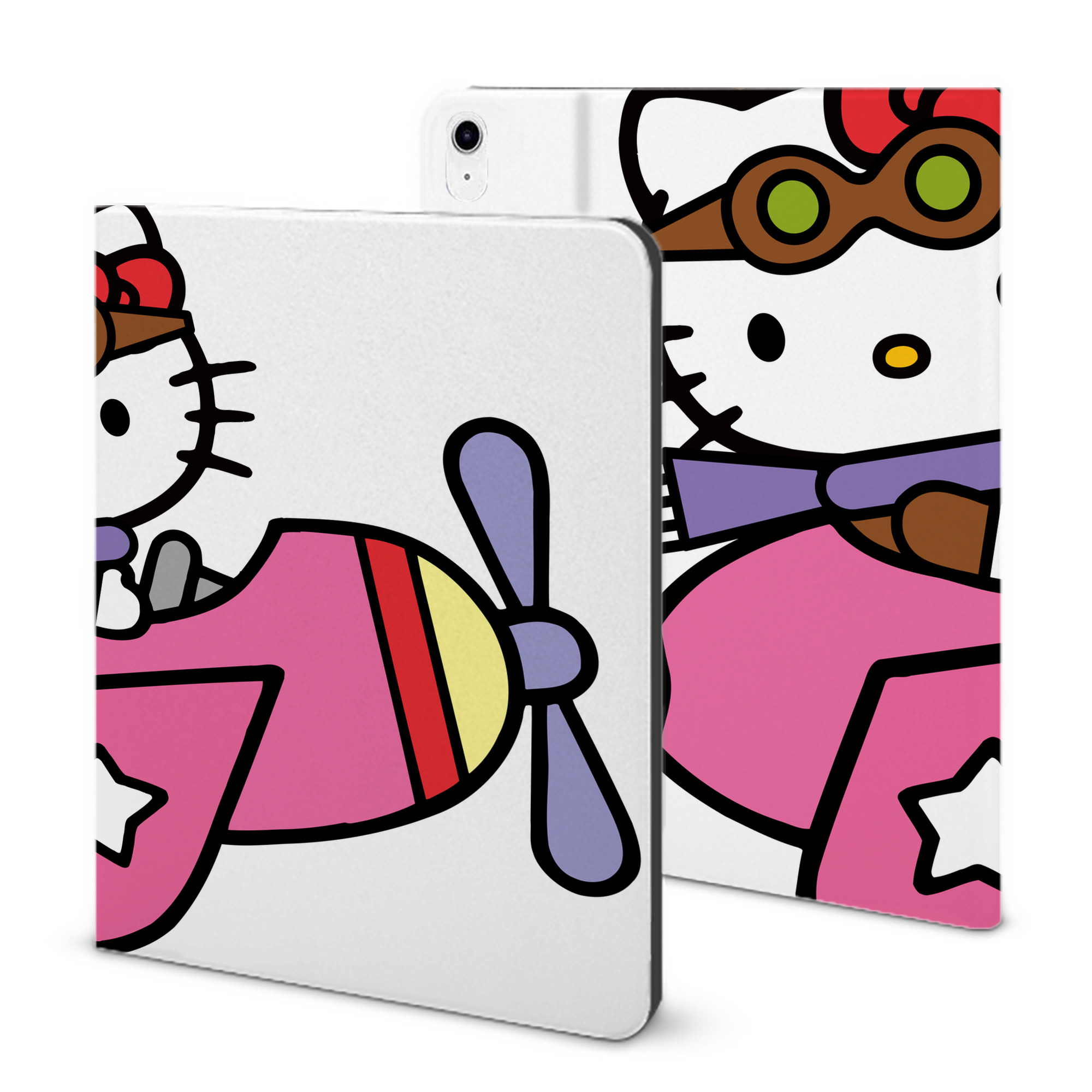 （画像用） Hello Kitty ハローキティ IPad ケース ブック型 PUレザー TPU 耐衝撃 軽量 薄型 ペン収納なし 全面保護 IPad 各モデル対応